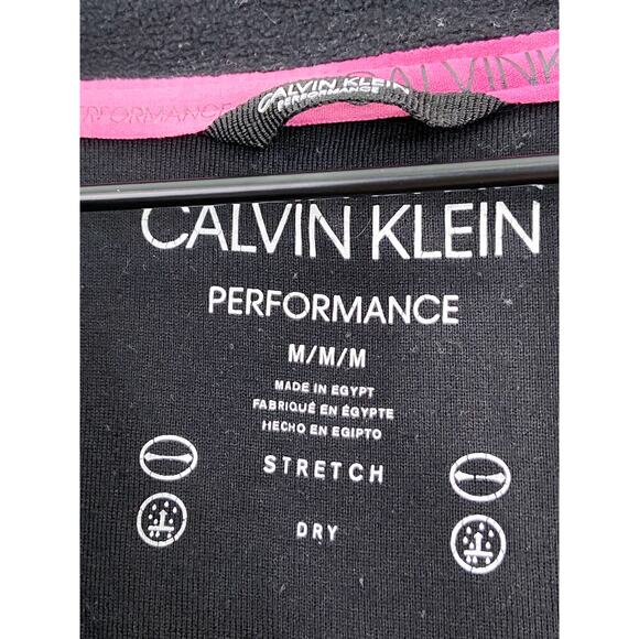 Calvin Klein Performance Black Fleece Cropped Athletic Jacket Medium Quarter Zip - Picture 4 of 8